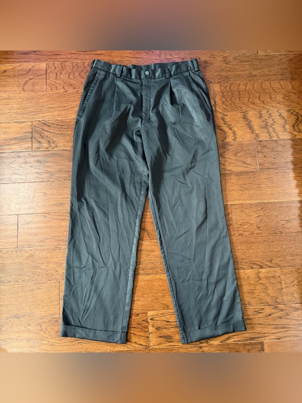 Nike Golf Men’s Pants 36x32 Black Dri Fit Pleated Performance Cuffed